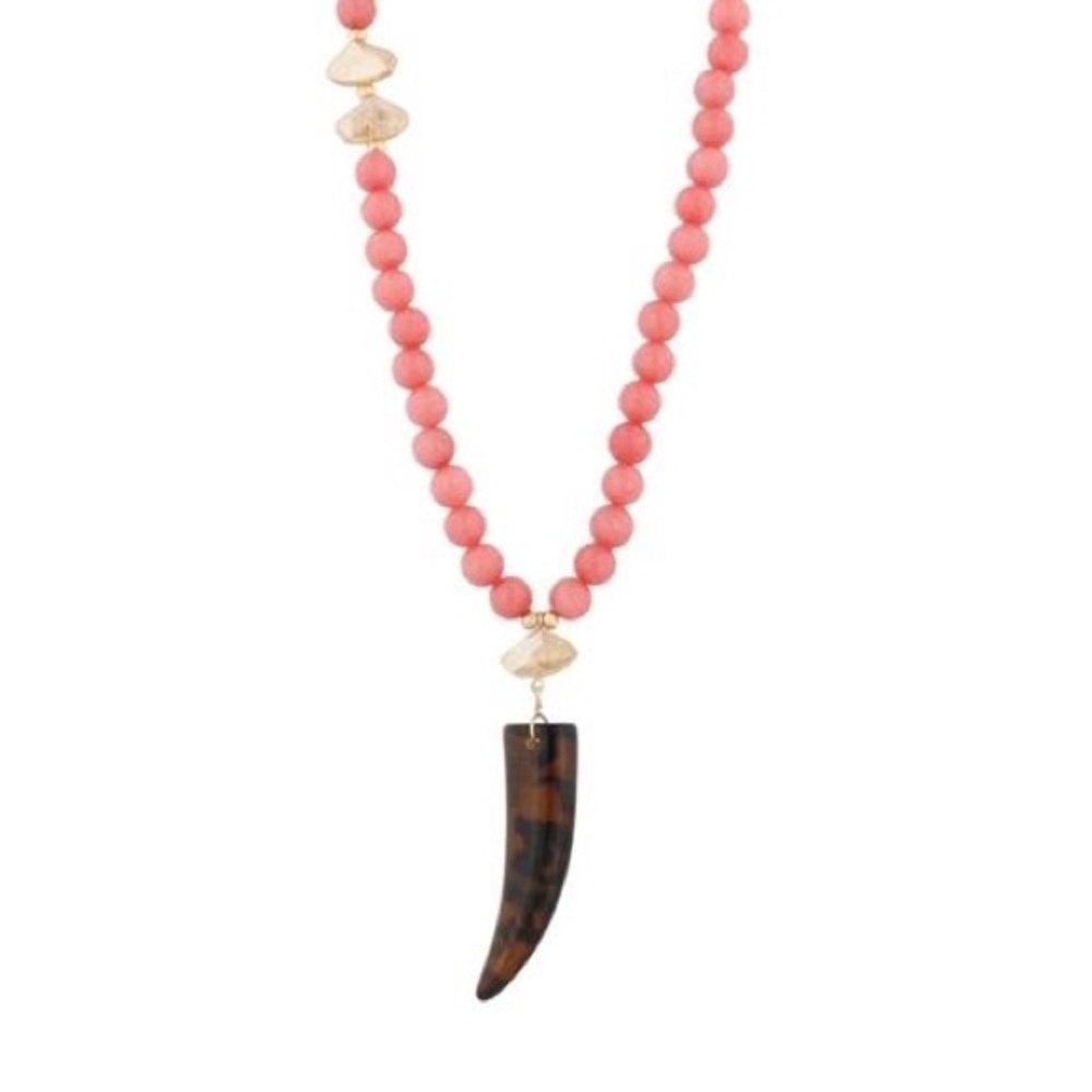 🆕AUCTION PRICE👩🏻‍⚖️ PINK STONE BEADED NECKLACE + TORTOISE